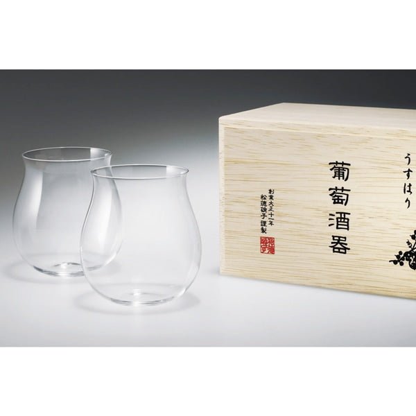 松徳硝子 うすはり 葡萄酒器 ブルゴーニュペア木箱入り - 恵比寿ワインマート