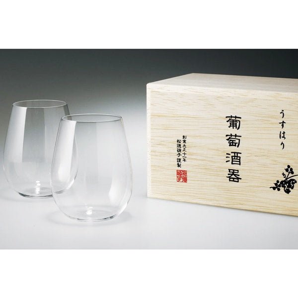 松徳硝子 うすはり 葡萄酒器 ボルドーペア木箱入り - 恵比寿ワインマート
