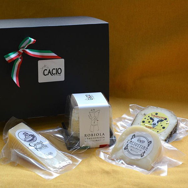 <お取寄せ>チーズ工房Cacio4種の熟成チーズギフトセットA(黒胡椒チーズ入り)〔冷蔵〕送料込み - 恵比寿ワインマート
