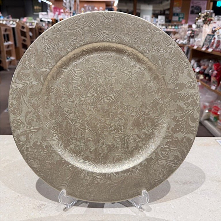 チャージャープレート 菊エンボス シャンパンゴールド - 恵比寿ワインマート