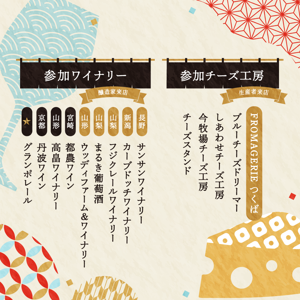 (決済専用)日本のワインとチーズ~和の風土が育んだ贅沢な宴~【入場チケット:一般販売】 - 恵比寿ワインマート