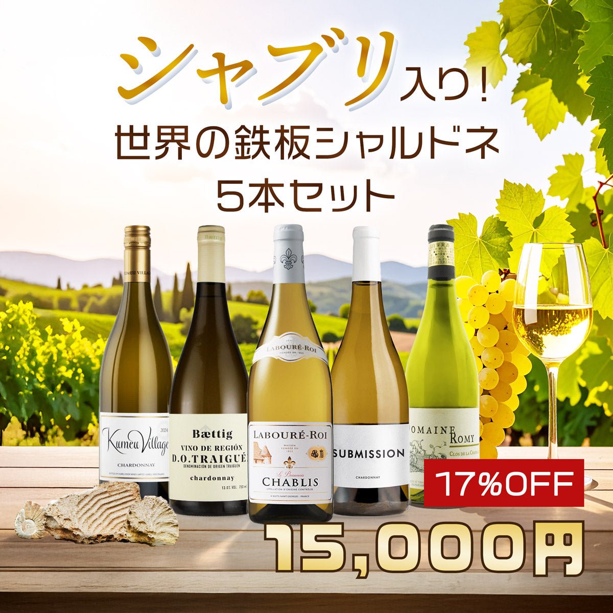 シャブリ入り!世界の鉄板シャルドネ5本セット - 恵比寿ワインマート