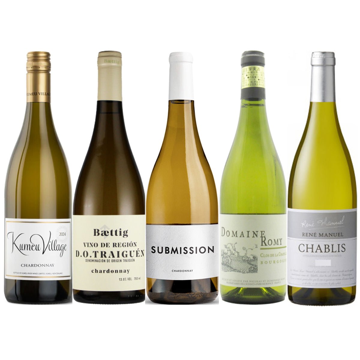 シャブリ入り！世界の鉄板シャルドネ5本セット Ver.2 - 恵比寿ワインマート