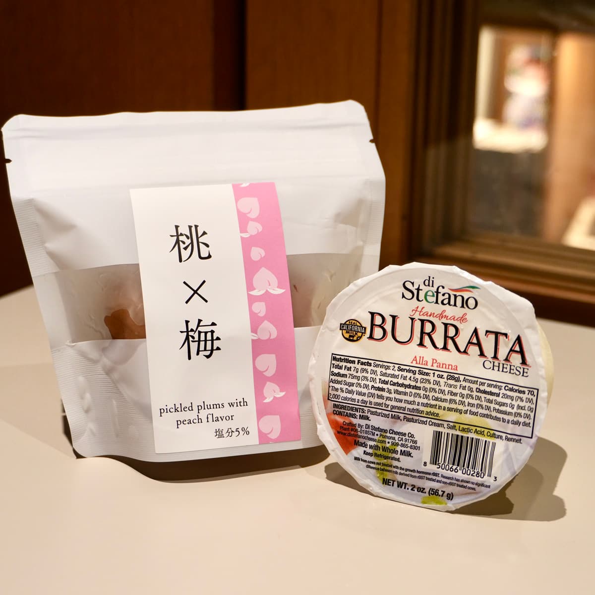 【冷凍】夏のご褒美セット　ブッラータ＆紀州うす塩梅　桃×梅 - 恵比寿ワインマート