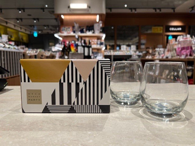 ワインマーケットパーティー　ピクニックグラス 2個セット白黒(専用ボックス入り) - 恵比寿ワインマート