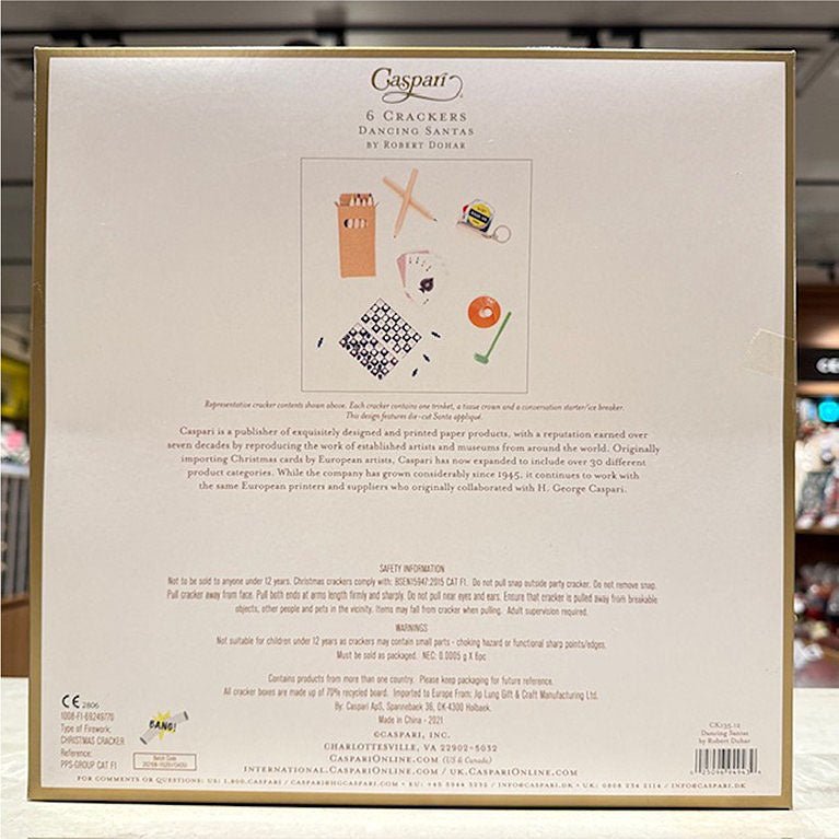 Caspari　パーティークラッカー ダンシングサンタ ６個入り - 恵比寿ワインマート